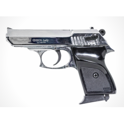 EKOL - Pistolet d'alarme LADY 9mm Balle à Blanc - CHROME