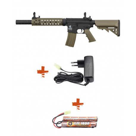 LANCER TACTICAL - Pack réplique airsoft AEG LT-15 GEN2 M4 SD - NOIR LANCER TACTICAL - Pack réplique airsoft AEG LT-15 GEN2 M4 SD - NOIR