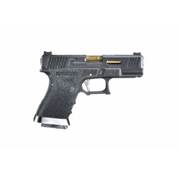 WE - Réplique Pistolet Airsoft S19 G-FORCE T1 GBB Gaz - NOIR/OR/NOIR