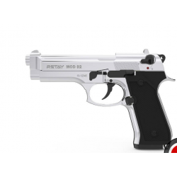RETAY Pistolet d'Alarme MOD 92 9mm P.A.K balle à blanc - CHROME