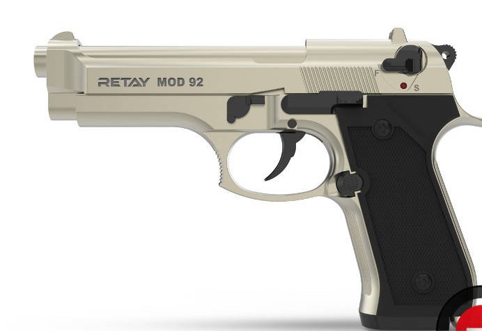RETAY Pistolet d'Alarme MOD 92 9mm P.A.K balle à blanc - SATIN - Heritage  Airsoft
