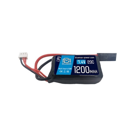BLUE MAX - Batterie Lipo 7,4V 1200mAh 20C BLUE MAX - Batterie Lipo 7,4V 1200mAh 20C