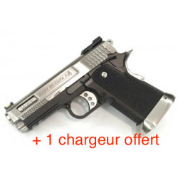 Pack Réplique Pistolet Airsoft Hi-capa 3.8 GBB gaz + 1 chargeur offert