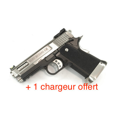WE - Réplique Pistolet Airsoft Hi-capa 3.8 Deinonychus GBB gaz - 1 joule - NOIR WE - Réplique Pistolet Airsoft Hi-capa 3.8 Deinonychus GBB gaz - 1 joule - NOIR