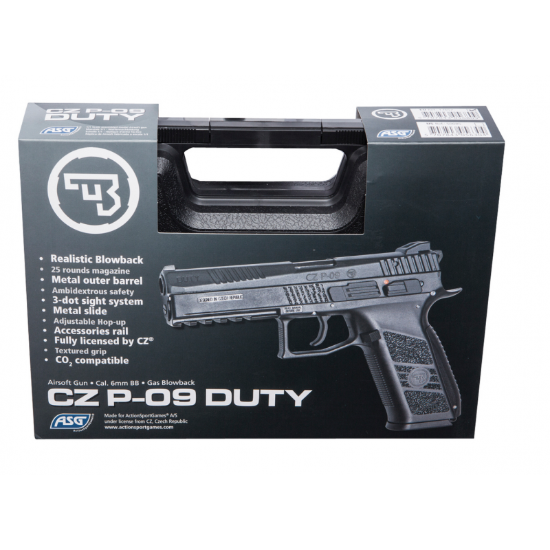 Pack Réplique Pistolet Airsoft CZ P-09 DUTY GBB avec mallette + gaz + Billes  - Heritage Airsoft