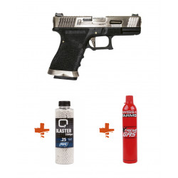 WE - Pack Réplique Airsoft S19 G-FORCE T7 GBB + Gaz + Billes