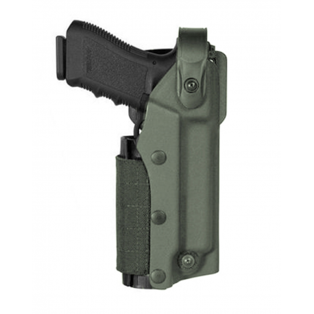 VEGA HOLSTER - Holster droitier Zoom VKZ8 pour GLOCK 17/18/19/22/23 avec lampe/laser - TAN VEGA HOLSTER - Holster droitier Zoom VKZ8 pour GLOCK 17/18/19/22/23 avec lampe/laser - TAN