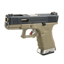 WE - Réplique Pistolet Airsoft S19 G-FORCE T2 - Noir/Silver/Tan