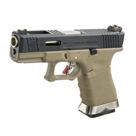 WE - Réplique Pistolet Airsoft S19 G-FORCE T2 - Noir/Silver/Tan