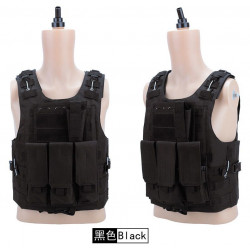 TACTICAL - Gilet Tactique avec poches - NOIR