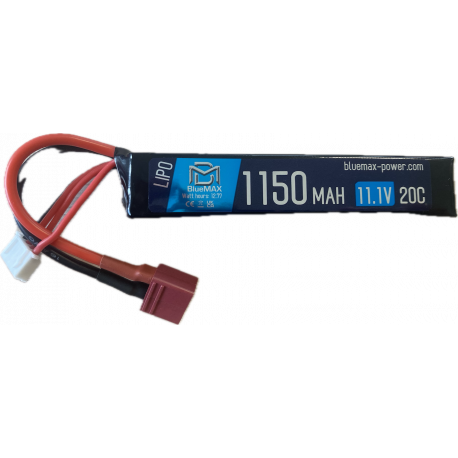 BLUE MAX - Batterie Lipo DEAN 11,1V 1150mAh 20C BLUE MAX - Batterie Lipo DEAN 11,1V 1150mAh 20C