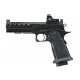 LANCER TACTICAL - Réplique Pistolet Airsoft Hi-Capa 5.1 Stryk avec RMR GBB/Gaz - NOIR