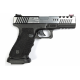 APS - Réplique Pistolet Airsoft DRAGONFLY GBB/Gaz - SILVER/NOIR