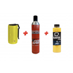 Pack grenade à gaz MATRIX jaune + Gaz + Billes