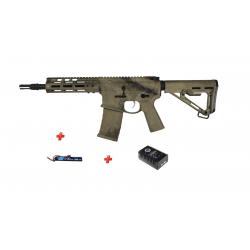 NOVESKE - Pack Réplique Airsoft EMG 7.94" Gen 4 eSilverEdge SDU2.0 Gearbox AEG SBR Pistol ATACS AU