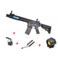 COLT - Pack Réplique Airsoft M4 Full metal avec mosfet - Blast Blue Fox Ed