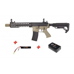 SAIGO DEFENSE - Pack Débutant Réplique Airsoft M4 KENJI S long - TAN