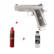 EMG - Pack Réplique Pistolet Airsoft Hi-capa 5.1 DS Salient Arms 2011 Argent GBB/Gaz 