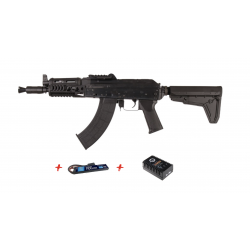 KALASHNIKOV - Pack Réplique Fusil Airsoft AKS74U Tactical AEG BRSS Full Métal - NOIR