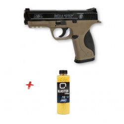 Smith & Wesson - Pack Réplique Pistolet Airsoft Spring MP40 - Dual Tone