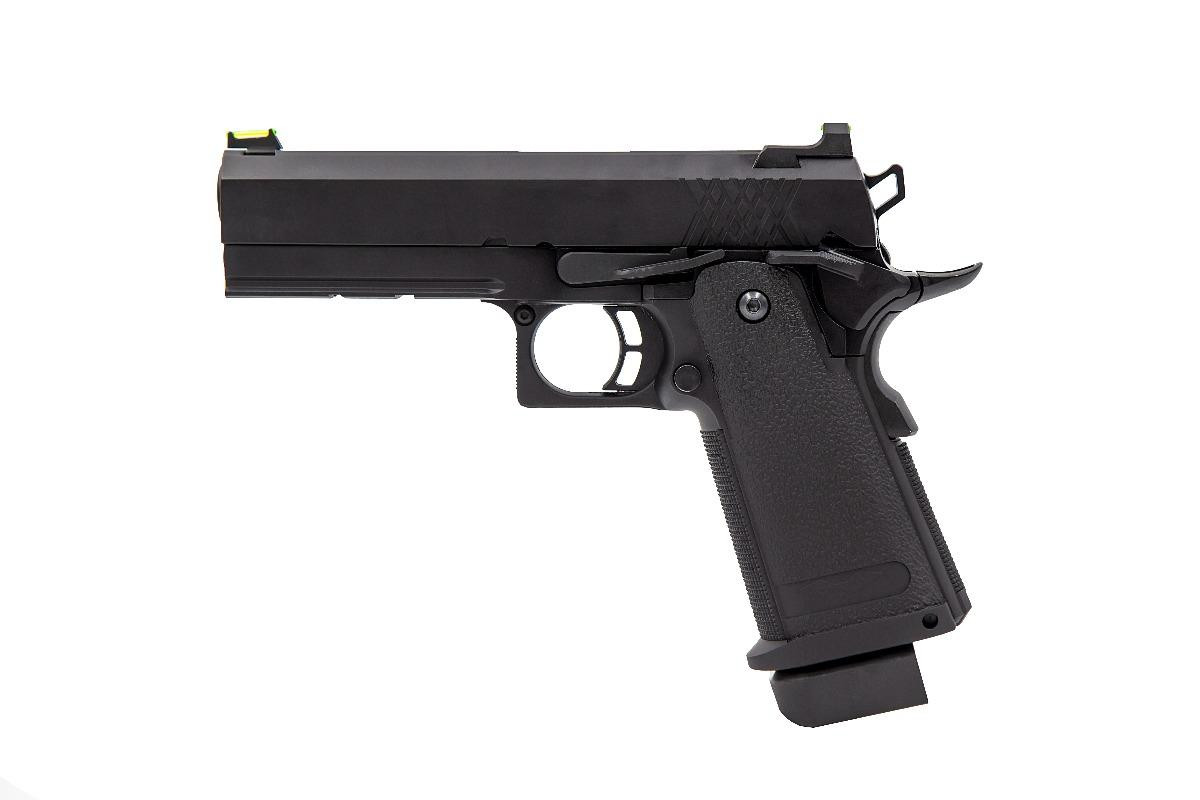 Pack Airsoft Hi-Capa 4.3 Spring – Réplique Métal Noir Et Tan, 0,3 Joule, 14 Billes, Avec Lunettes Et 600 Billes
