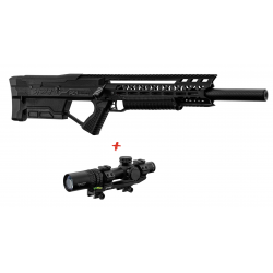 STORM AIRSOFT - Pack Réplique Airsoft Sniper STORM PC1 SHORT NOIR + lunette 1.2-6X20 Offerte