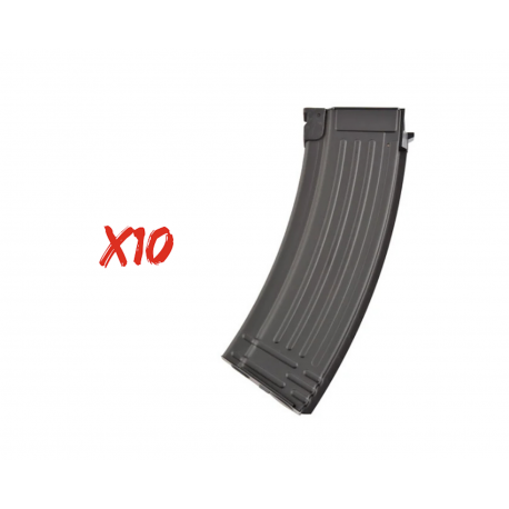 LCT - Pack 10 chargeurs LOW-CAP 70 Billes pour AK-74 AEG - ORANGE 