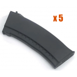 Kalashnikov - Pack x5 Chargeur Hi-Cap Polymère pour AK74 AEG - 550 BILLES