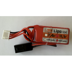 BO MANUFACTURE - Batterie Lipo 11,1V 350mAh 25C mini tamya
