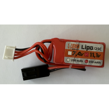 BO MANUFACTURE - Batterie Lipo 11,1V 350mAh 25C mini tamya