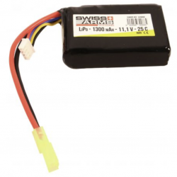 SWISS ARMS - Batterie Lipo 11,1V 1300mAh 25C Mini Tamiya
