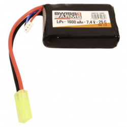 SWISS ARMS - Batterie Lipo 7,4V 1600mAh 25C Mini Tamiya