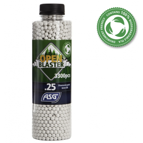 OPEN BLASTER - Bouteille de 3300 billes BIO 0,25gr OPEN BLASTER - Bouteille de 3300 billes BIO 0,25gr