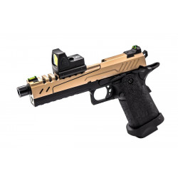 Hi-capa 4.3 Tan/noir Blowback gaz avec point rouge - VORSK
