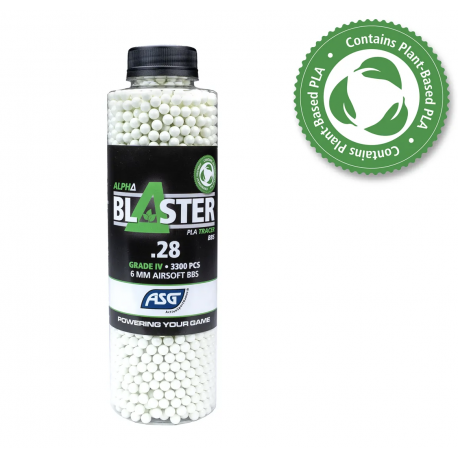 ALPHA BLASTER PLA - Billes BIO Traçantes verte 0,28gr X 3300 ALPHA BLASTER PLA - Billes BIO Traçantes verte 0,28gr X 3300