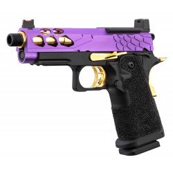 LANCER TACTICAL - Réplique Pistolet Airsoft Hi-Capa 4.3 Stryk GBB/Gaz - VIOLET/OR
