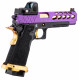 LANCER TACTICAL - Réplique Pistolet Airsoft Hi-Capa 4.3 Stryk GBB/Gaz - VIOLET/OR