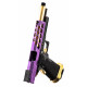 LANCER TACTICAL - Réplique Pistolet Airsoft Hi-Capa 5.1 Stryk GBB/Gaz avec RMR - VIOLET/OR