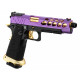 LANCER TACTICAL - Réplique Pistolet Airsoft Hi-Capa 5.1 Stryk GBB/Gaz avec RMR - VIOLET/OR