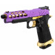 LANCER TACTICAL - Réplique Pistolet Airsoft Hi-Capa 5.1 Stryk GBB/Gaz avec RMR - VIOLET/OR
