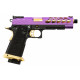 LANCER TACTICAL - Réplique Pistolet Airsoft Hi-Capa 5.1 Stryk GBB/Gaz avec RMR - VIOLET/OR