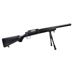 WELL - Réplique Airsoft Sniper spring MB02 avec bipied - NOIR
