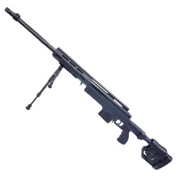 WELL - Réplique Airsoft Sniper spring MB4411B avec bipied - NOIR