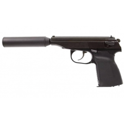 WE - Réplique Pistolet Airsoft Makarov avec silencieux GBB/Gaz - NOIR