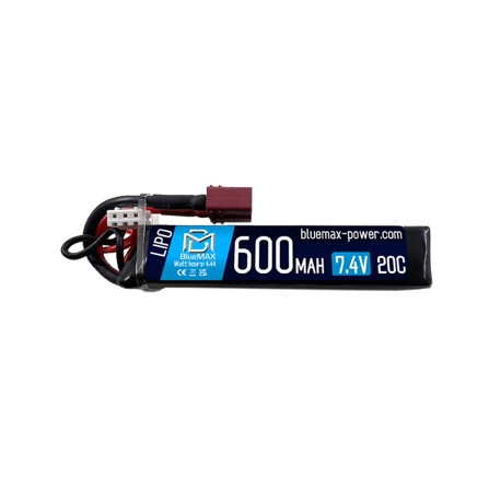 BLUE MAX - Batterie Lipo PDW 11,1V 600mAh 20C DEAN
