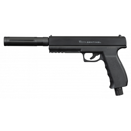 VESTA DEFENSE - Pistolet de défense SENTINEL C50 + EXTENSION DE CANON TACHYON-S Co2 Calibre 50 - 19 Joule