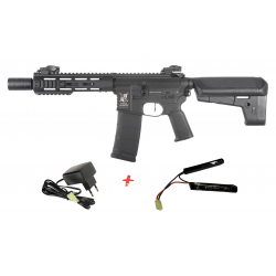 DELTA ARMORY - Pack Réplique Airsoft M4 M-LOK SilentOps 8"  CHARLIE - NOIR
