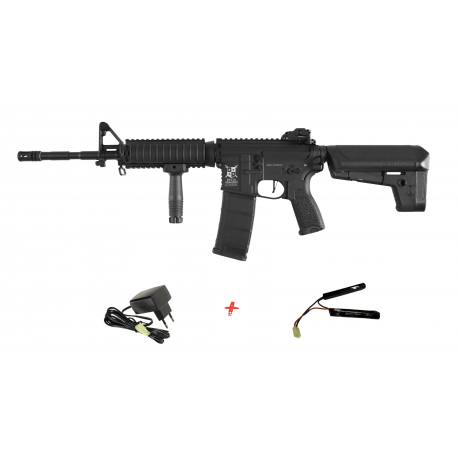 DELTA ARMORY - Pack Réplique Airsoft M4 RIS Charlie - NOIR