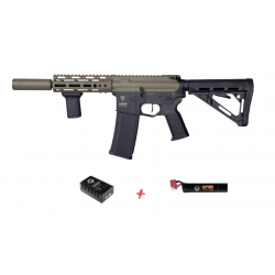 SAIGO DEFENSE - Pack Réplique Fusil Airsoft M4 KENJI KENSEI SHORT - TAN