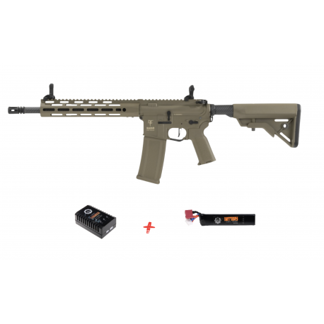 SAIGO DEFENSE - Pack Réplique Fusil Airsoft M4 AEG SHOGUN GURE - TAN